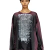 t-olavi-aa T-shirt in jersey tecnico a maniche lunghe con stampa di testi di canzoni