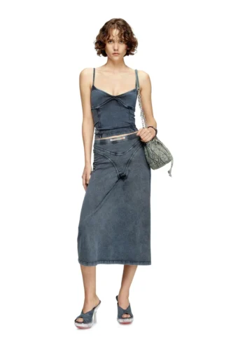 t-ony Top con spalline in jersey effetto denim