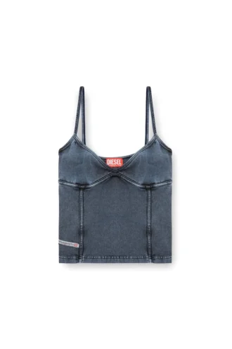 t-ony Top con spalline in jersey effetto denim