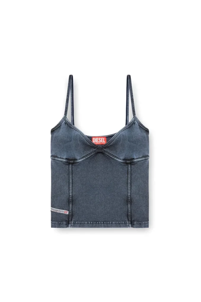 t-ony Top con spalline in jersey effetto denim t-ony Top con spalline in jersey effetto denim