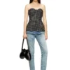t-orset Top corsetto bouclé con scollo ultra profondo