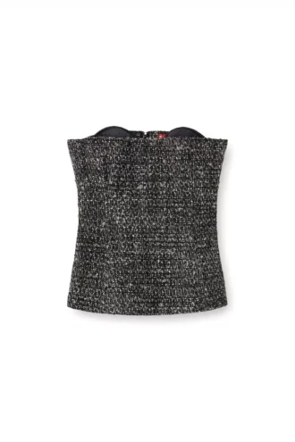 t-orset Top corsetto bouclé con scollo ultra profondo