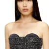t-orset Top corsetto bouclé con scollo ultra profondo