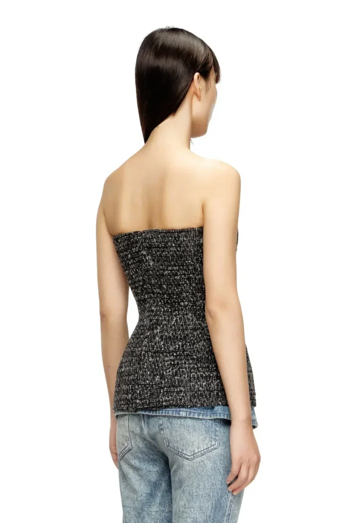 t-orset Top corsetto bouclé con scollo ultra profondo