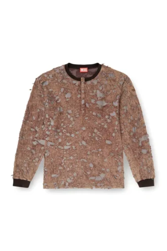 t-overt T-shirt a maniche lunghe in jersey effetto consumato