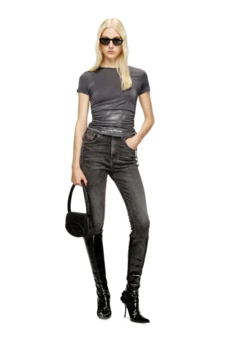 t-rey Top in jersey con lacci laterali