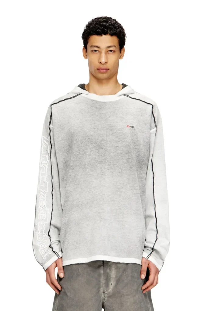 t-riven-ls-hood Felpa con cappuccio in cotone con effetto spray colorato