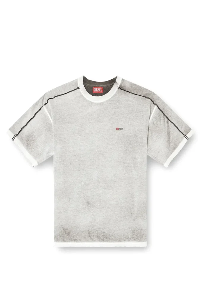t-riven T-shirt in cotone morbido con spruzzi di colore