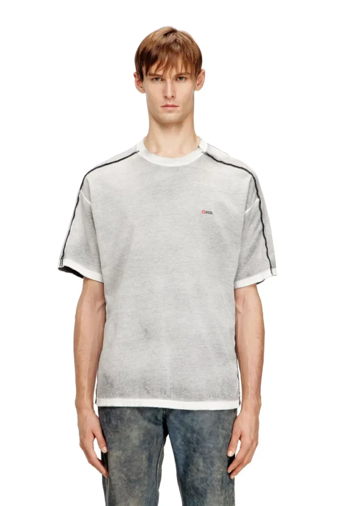 t-riven T-shirt in cotone morbido con spruzzi di colore