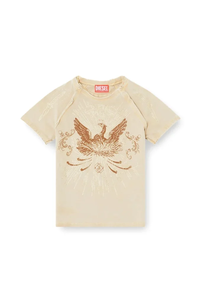 t-roweena T-shirt Phoenix con strass t-roweena T-shirt Phoenix con strass