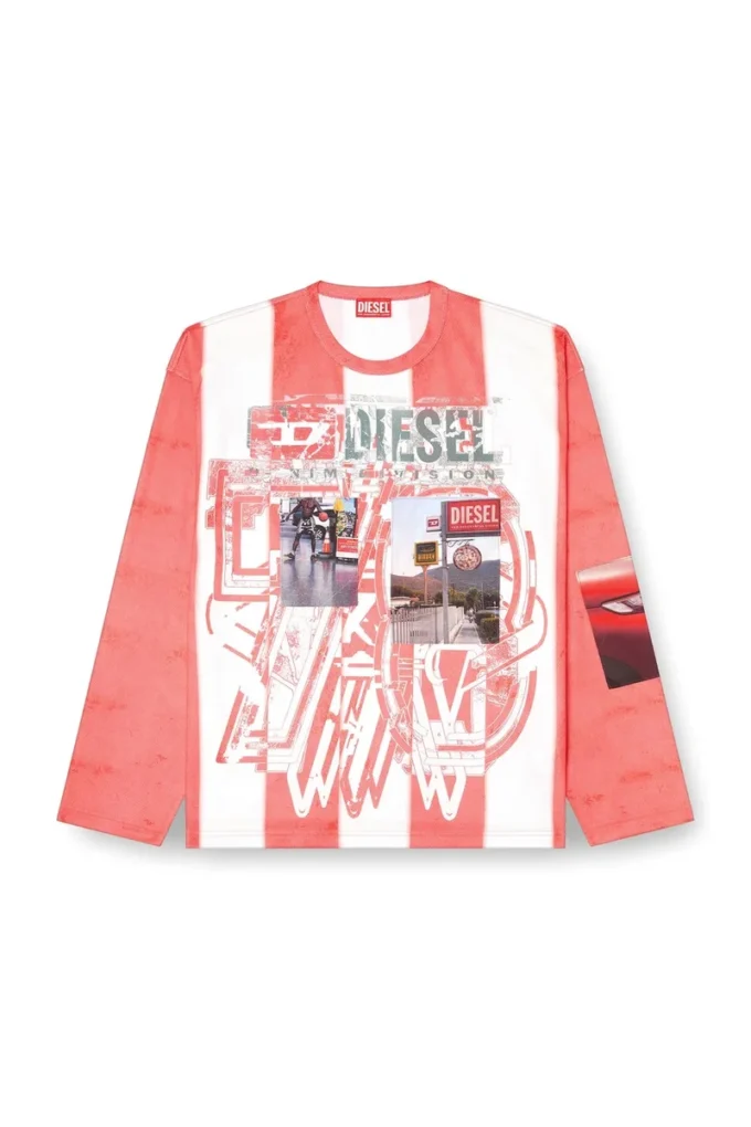t-ruby T-shirt a maniche lunghe a righe con toppe fotografiche t-ruby T-shirt a maniche lunghe a righe con toppe fotografiche