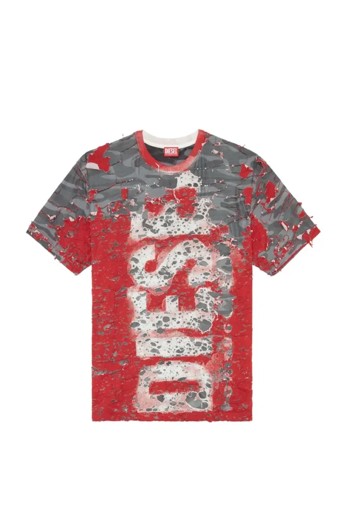 T-shirt con logo t-boxt-peel in jersey effetto consumato T-shirt con logo t-boxt-peel in jersey effetto consumato