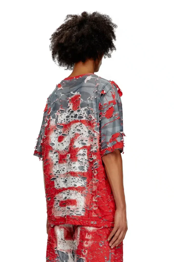 T-shirt con logo t-boxt-peel in jersey effetto consumato T-shirt con logo t-boxt-peel in jersey effetto consumato