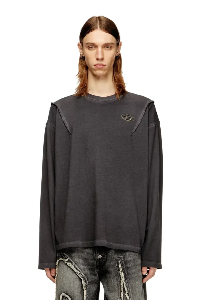 t-thug-t-shirt T-shirt a maniche lunghe con effetto slavato