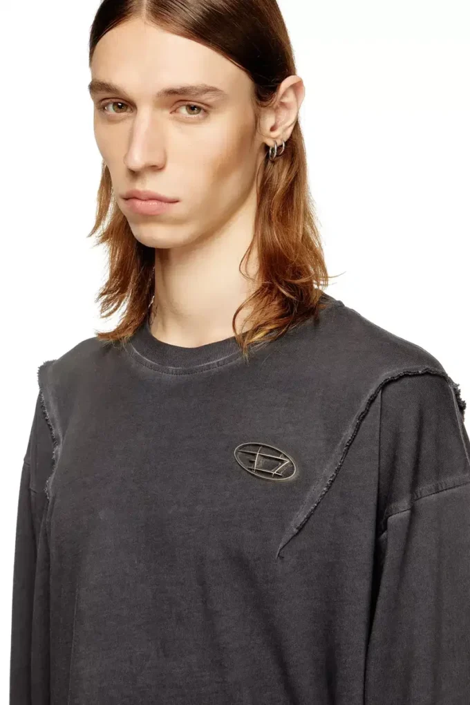 t-thug-t-shirt T-shirt a maniche lunghe con effetto slavato