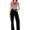t-uncuties-long-s5 T-shirt slim con stampa a cuore e borchie t-uncuties-long-s5 T-shirt slim con stampa a cuore e borchie