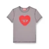 t-uncuties-long-s5 T-shirt slim con stampa a cuore e borchie t-uncuties-long-s5 T-shirt slim con stampa a cuore e borchie