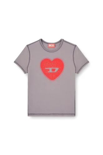 t-uncuties-long-s5 T-shirt slim con stampa a cuore e borchie