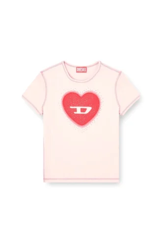 t-uncuties-long-s5 T-shirt slim con stampa a cuore e borchie