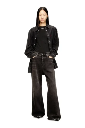 t-uncutieslong-ls-od Maglia in cotone con logo Oval D