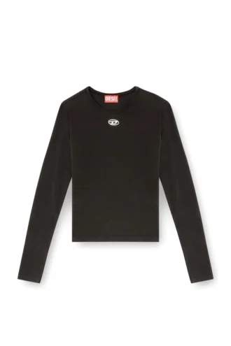 t-uncutieslong-ls-od Maglia in cotone con logo Oval D