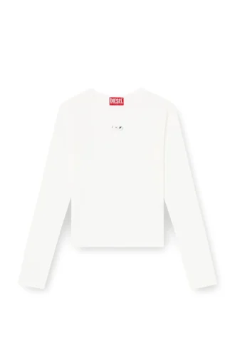t-uncutieslong-ls-od Maglia in cotone con logo Oval D