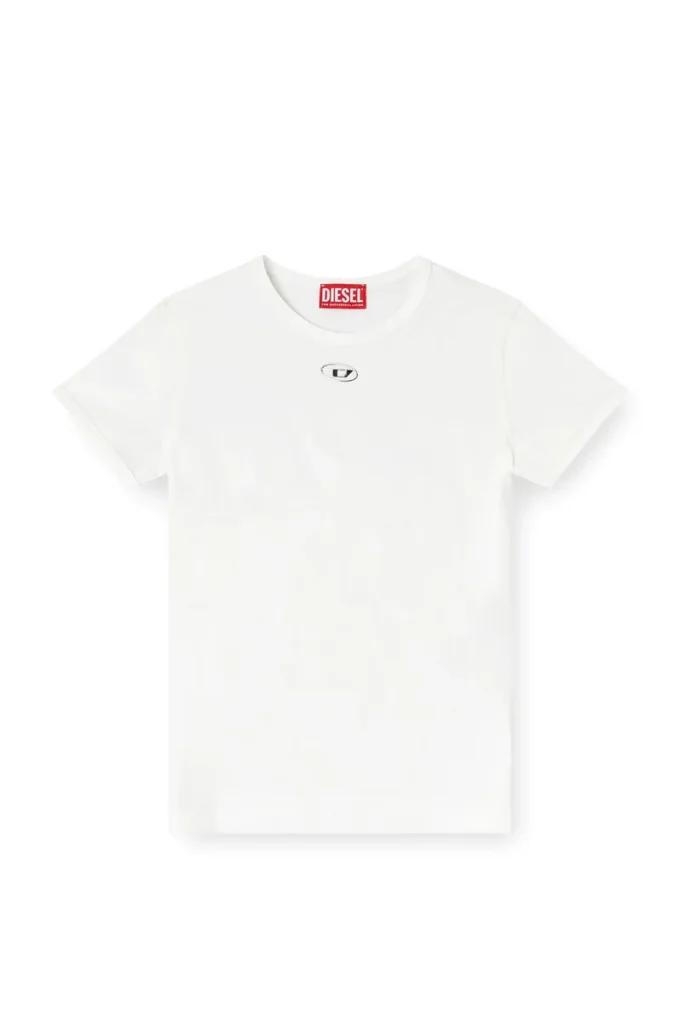 t-uncutieslong-od T-shirt slim fit con logo Oval D metallizzato t-uncutieslong-od T-shirt slim fit con logo Oval D metallizzato