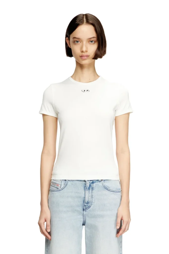 t-uncutieslong-od T-shirt slim fit con logo Oval D metallizzato t-uncutieslong-od T-shirt slim fit con logo Oval D metallizzato