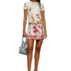 t-uncyna T-shirt in tulle con jersey distrutto