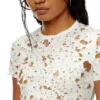 t-uncyna T-shirt in tulle con jersey distrutto