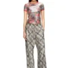 t-unkyel Top aderente in jersey con stampa floreale e paillettes t-unkyel Top aderente in jersey con stampa floreale e paillettes