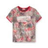 t-unkyel Top aderente in jersey con stampa floreale e paillettes t-unkyel Top aderente in jersey con stampa floreale e paillettes