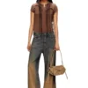 t-unrawy T-shirt Henley con effetto peel-off t-unrawy T-shirt Henley con effetto peel-off