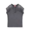 t-unrawy T-shirt Henley con effetto peel-off t-unrawy T-shirt Henley con effetto peel-off