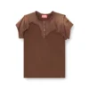 t-unrawy T-shirt Henley con effetto peel-off t-unrawy T-shirt Henley con effetto peel-off