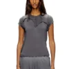 t-unrawy T-shirt Henley con effetto peel-off t-unrawy T-shirt Henley con effetto peel-off