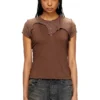 t-unrawy T-shirt Henley con effetto peel-off t-unrawy T-shirt Henley con effetto peel-off