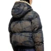 w-aves-fur Piumino con cappuccio in denim mimetico effetto sporco