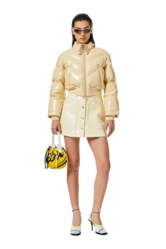 w-crema Bomber imbottito in vinile trapuntato w-crema Bomber imbottito in vinile trapuntato