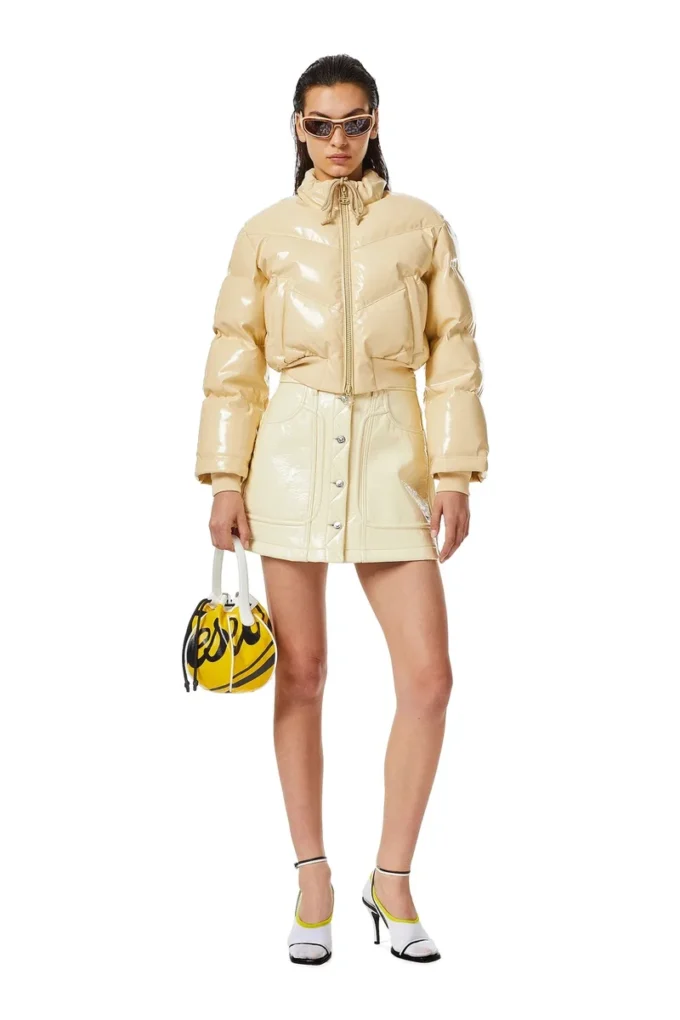 w-crema Bomber imbottito in vinile trapuntato w-crema Bomber imbottito in vinile trapuntato