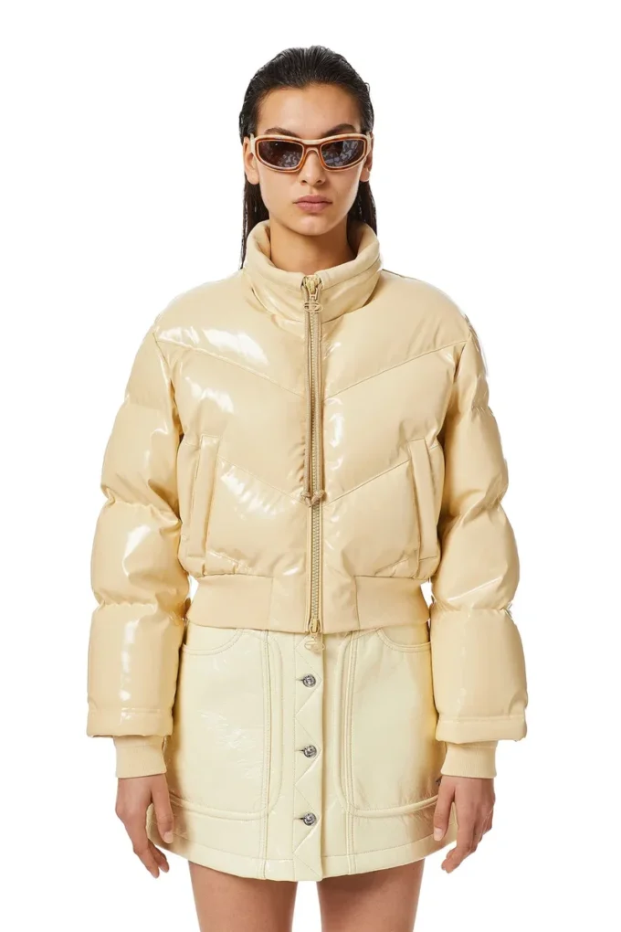 w-crema Bomber imbottito in vinile trapuntato w-crema Bomber imbottito in vinile trapuntato