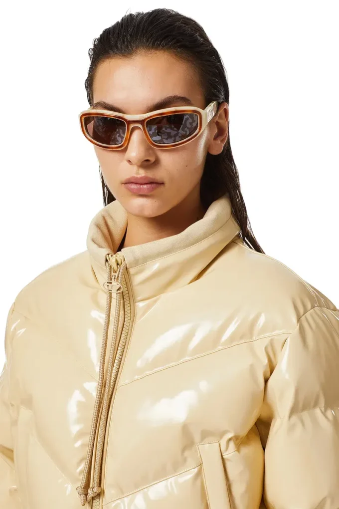 w-crema Bomber imbottito in vinile trapuntato w-crema Bomber imbottito in vinile trapuntato