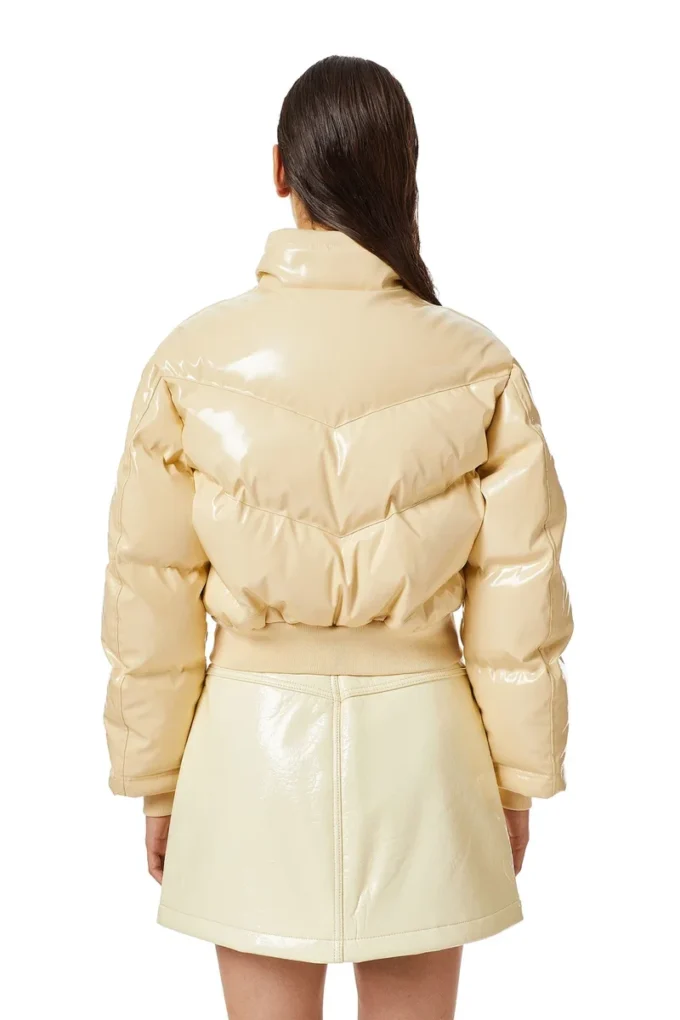 w-crema Bomber imbottito in vinile trapuntato w-crema Bomber imbottito in vinile trapuntato