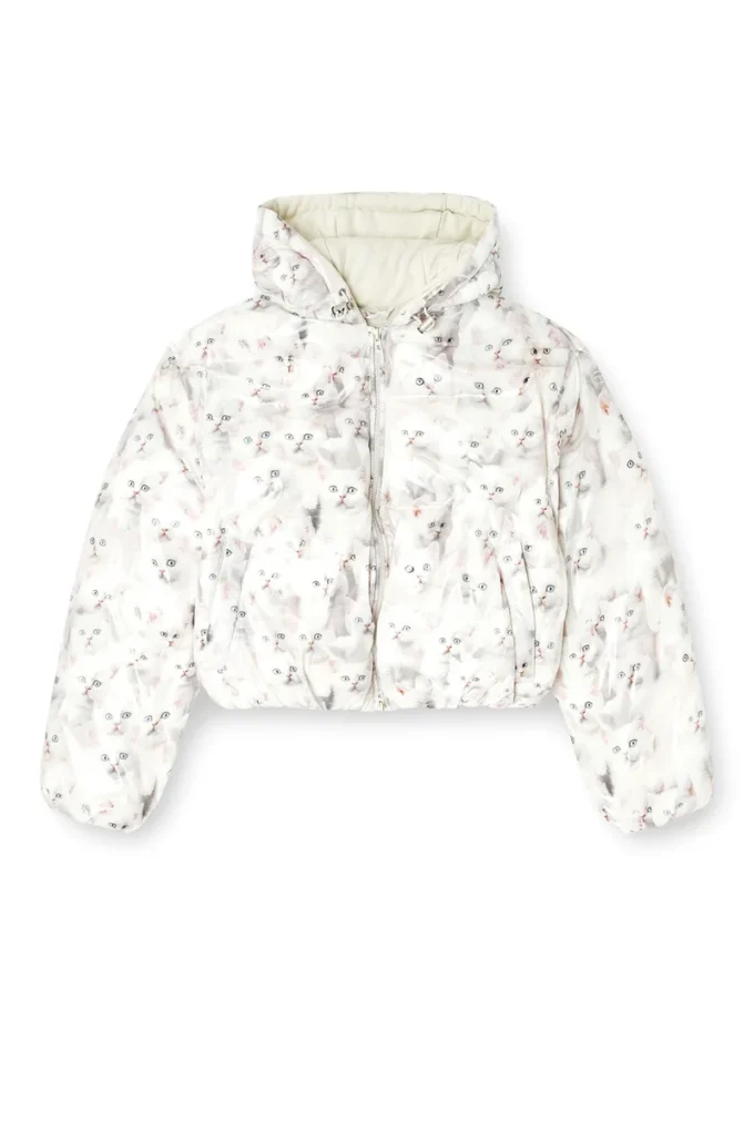 w-inner-r1 Piumino imbottito con stampa gatto