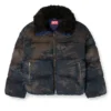 w-johns Piumino in denim mimetico effetto sporco w-johns Piumino in denim mimetico effetto sporco