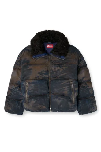 w-johns Piumino in denim mimetico effetto sporco