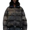 w-johns Piumino in denim mimetico effetto sporco w-johns Piumino in denim mimetico effetto sporco