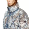 w-kons Piumino imbottito in denim devoré trapuntato con motivo argyle w-kons Piumino imbottito in denim devoré trapuntato con motivo argyle